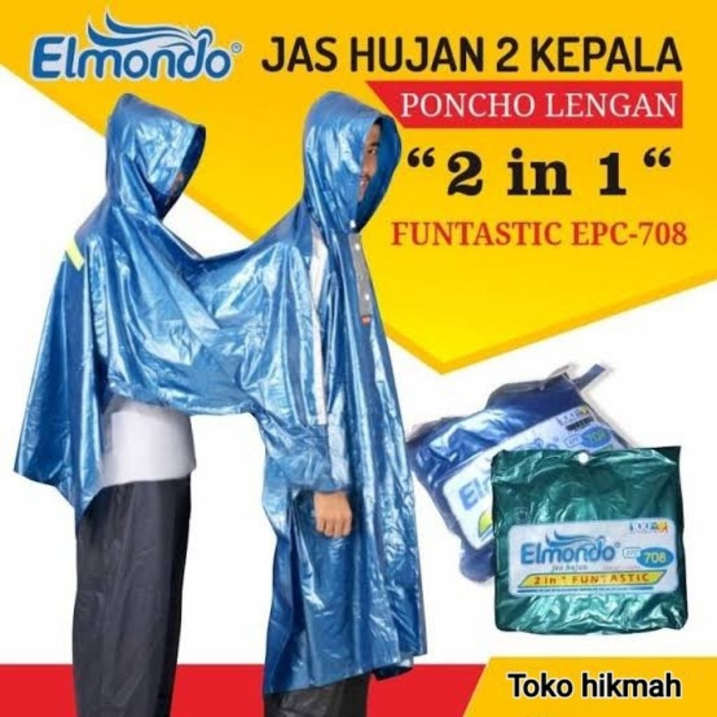 jas hujan ponco elmondo 2 in 1 kepala 2