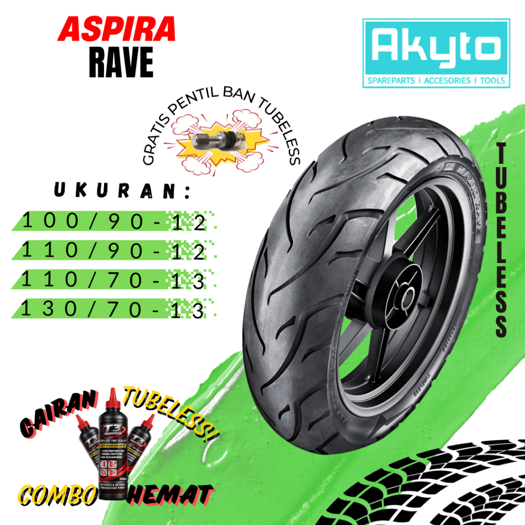 BAN ASPIRA RAVE MAXIO RING 12 RING 13 / BAN TUBELESS / BAN MOTOR R12 R13 / BAN MOTOR FREEGO NMAX PCX