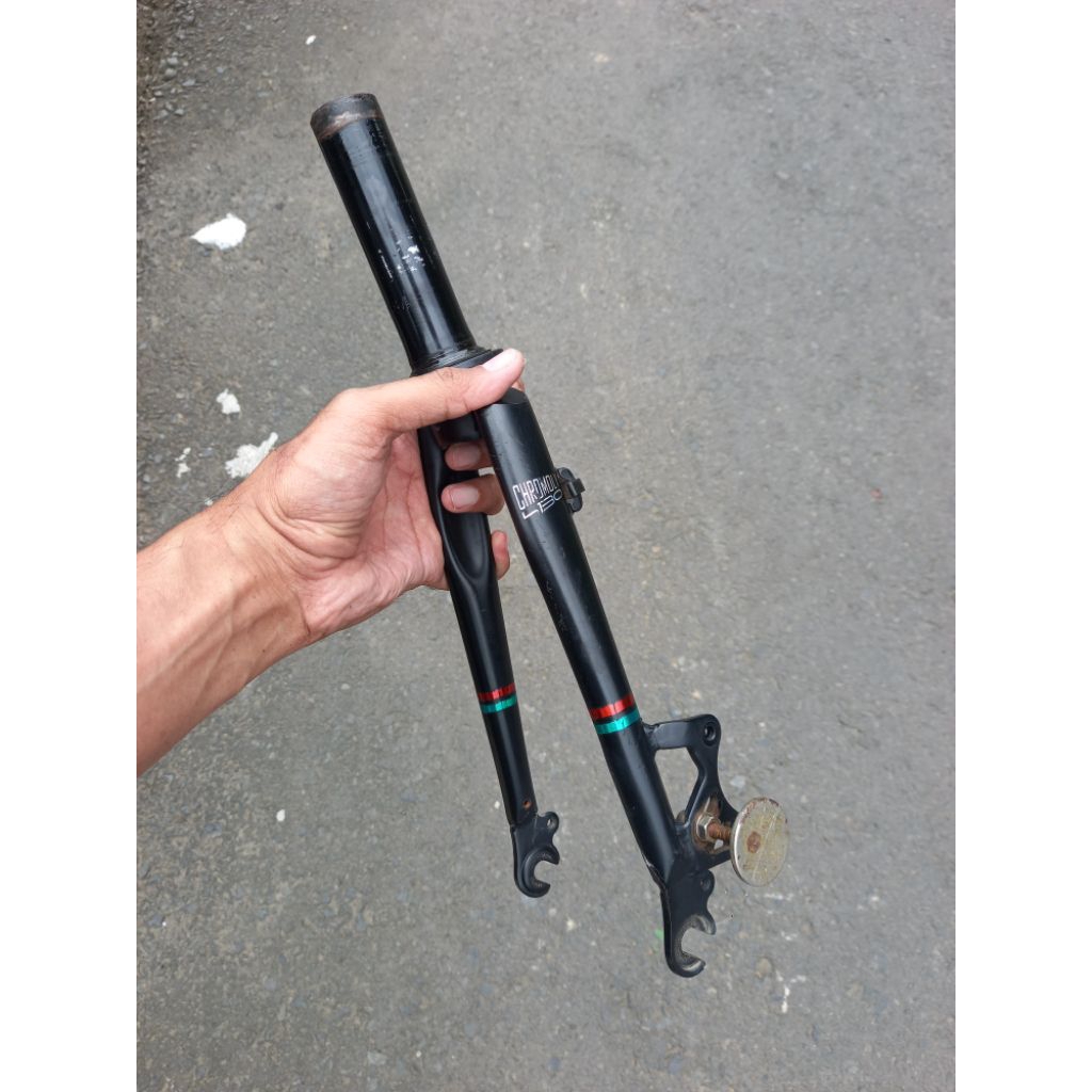 fork troy pipih chromoly fork 16plus fork sepeda lipat 16+ fork troy 16plus fork fnhon gust pipih