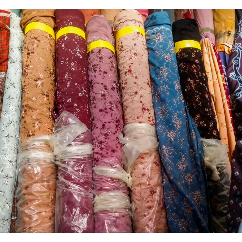 KAIN COTTON EMBROIDERY/ KATUN BORDIR/KATUN MOTIF BOLONG-BOLONG