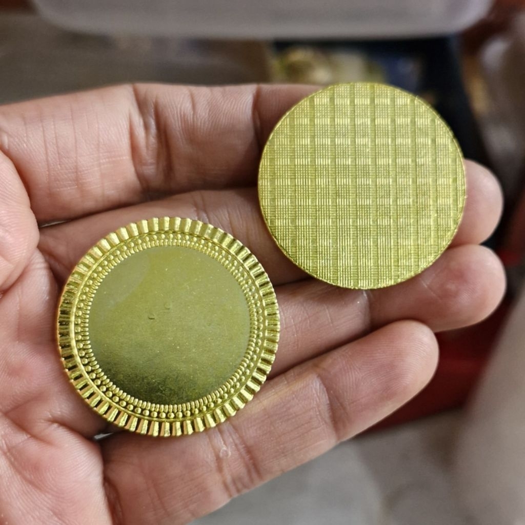 Pin untuk logo bahan cor kuningan / Pin polosan tanpa logo model bulat gerigi