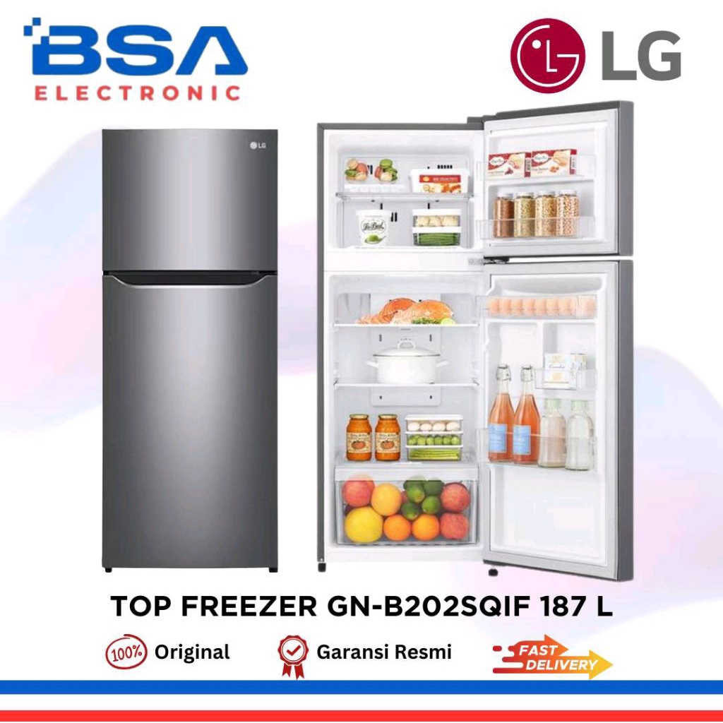 LG GNB202SQIF Kulkas Inverter 2 Pintu 202 Liter No Frost
