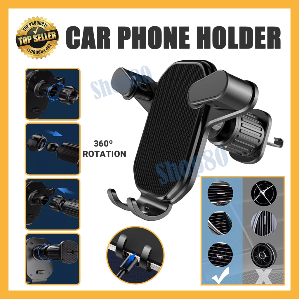 Phone Holder Car  Air Vent Tempat Dudukan Handphone Stand Peyangga Hp Lubang Ventilasi AC Mobil Grav
