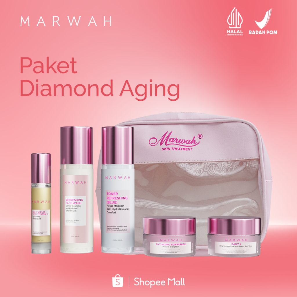 Marwah Skincare Paket Diamond Aging Untuk Melasma Flek Penghilang Kerutan Wajah Keriput