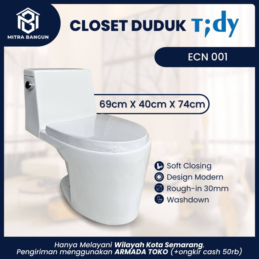 Tidy Closet Duduk ECN001 Toilet Two Piece White