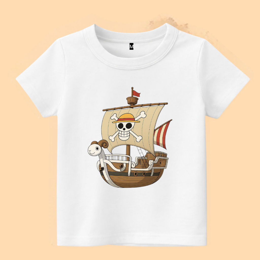 Baju kaos anak gambar kapal bajak laut