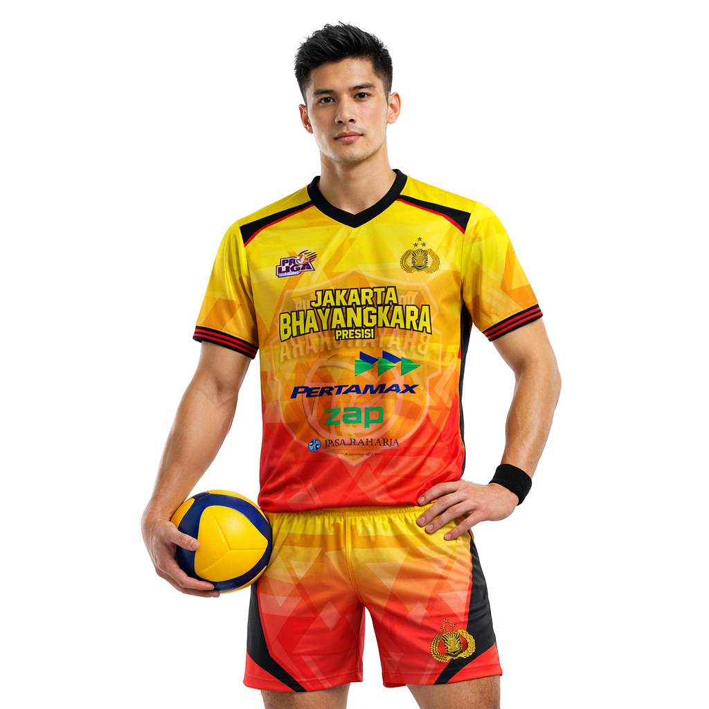 Kaos Jersey Voli Jakarta Bhayangkara Presisi Proliga Pria 2026 / Setelan Voli Dry Fit