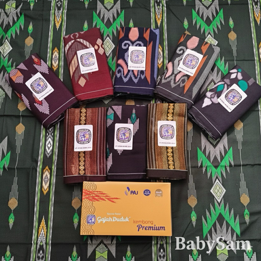 SARUNG GAJAH DUDUK KEMBANG PREMIUM || SARUNG TENUN DEWASA