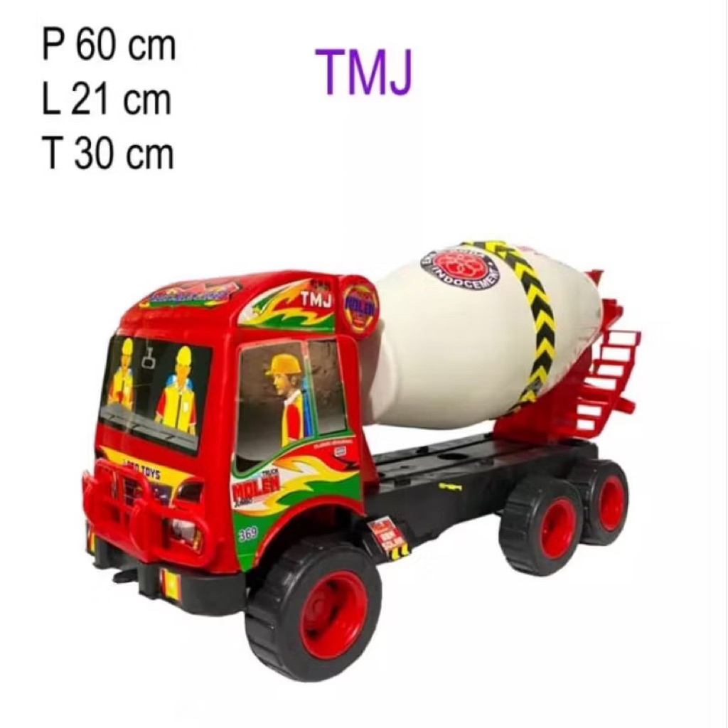 Mainan truk molen semen ukuran jumbo - Mainan diecast truk molen TMj