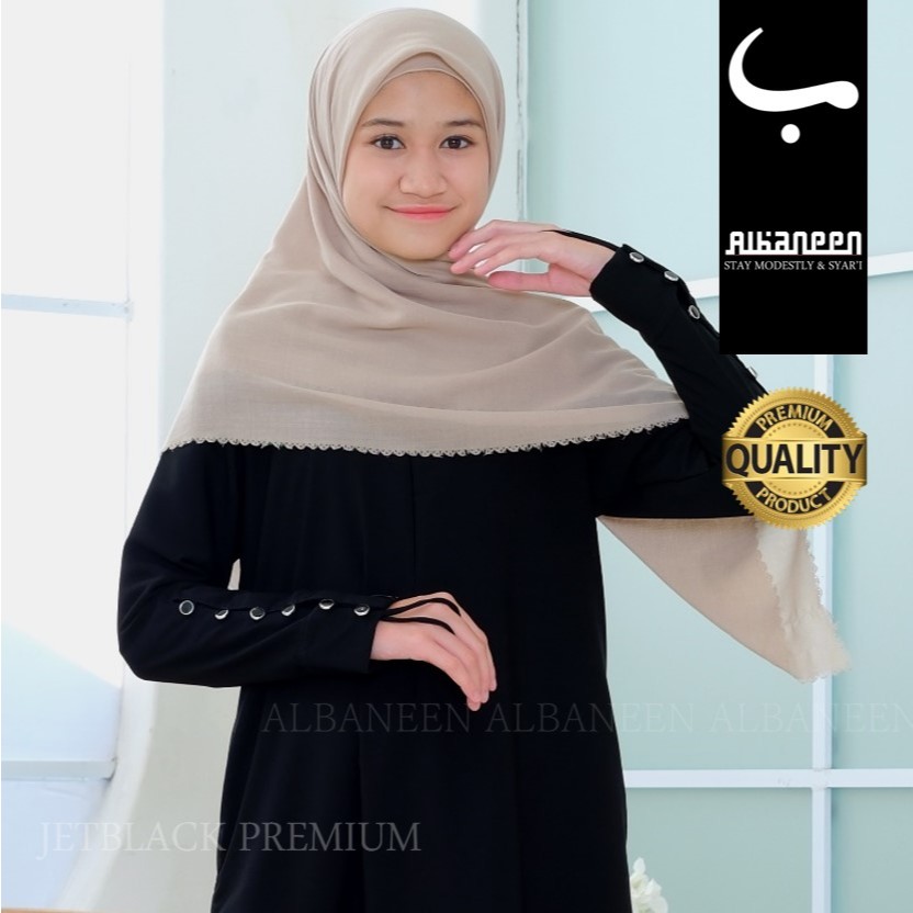 [NEW GAMIS SYARI REMAJA HITAM JETBLACK PREMIUM] Gamis Lebaran 2026 hitam Albaneen Gamis Hitam jetbla