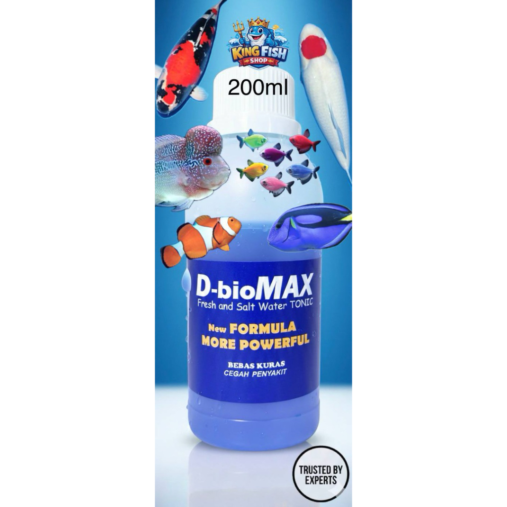 KING Fish Shop • D-bioMAX Tonic 200ml • Penjernih air akuarium dan kolam ikan koi, hias air tawar da