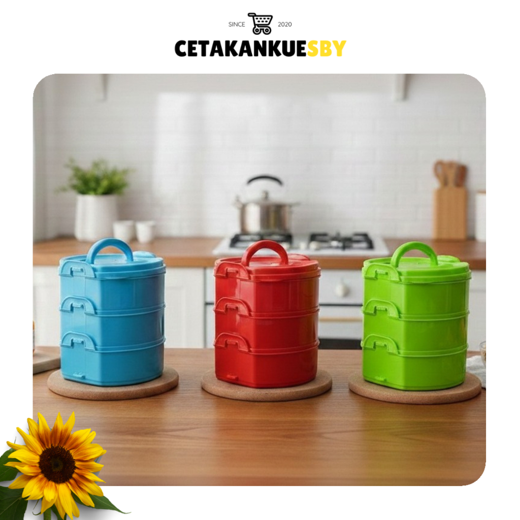 RANTANG VALENCIA Susun 3/ Rantang susun 3 plastik / Rantang susun 3 / rantang susun Hajatan / Rantan