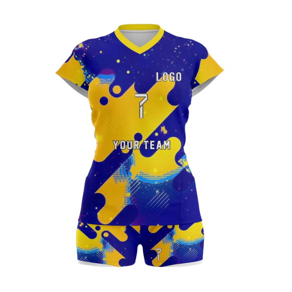 JERSEY VOLLY CEWEK YELOW BLUE, FULL PRINTING FREE NAMA & NOMOR