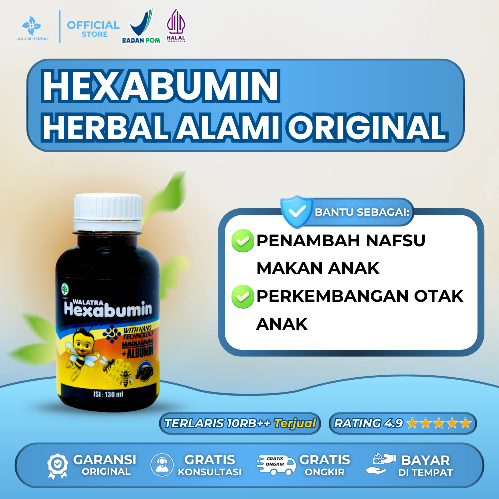 Hexabumin Madu 130 ML - Penambah Nafsu Makan Dan Nutrisi Perkembangan Otak Anak Tanpa Efek Samping S