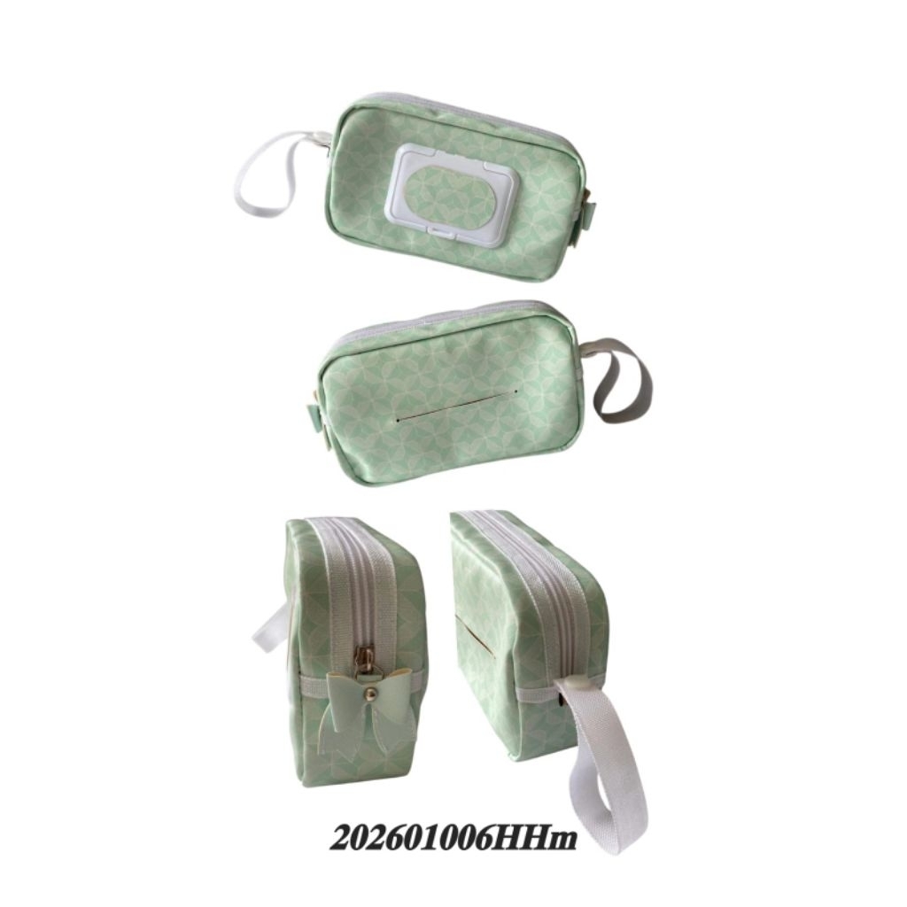 tempat tissue basah dan kering motif hijau muda