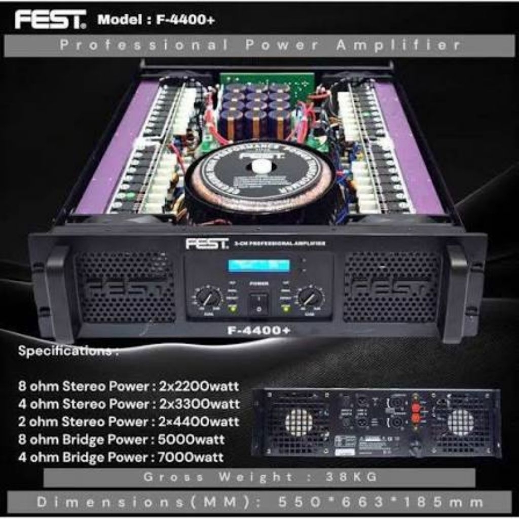 POWER AMPLIFIER FEST F4400+ 4 CHANNEL CLASS GB F-4400+