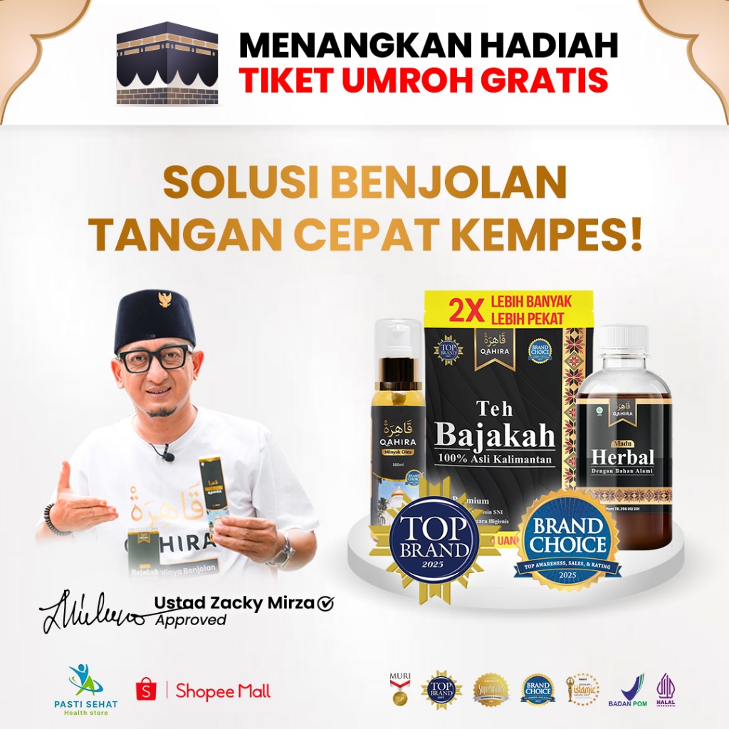 Qahira Bajakah Herbal Atasi Tiroid Benjolan di Tangan Leher Kaki Halal BPOM SNI Terpercaya