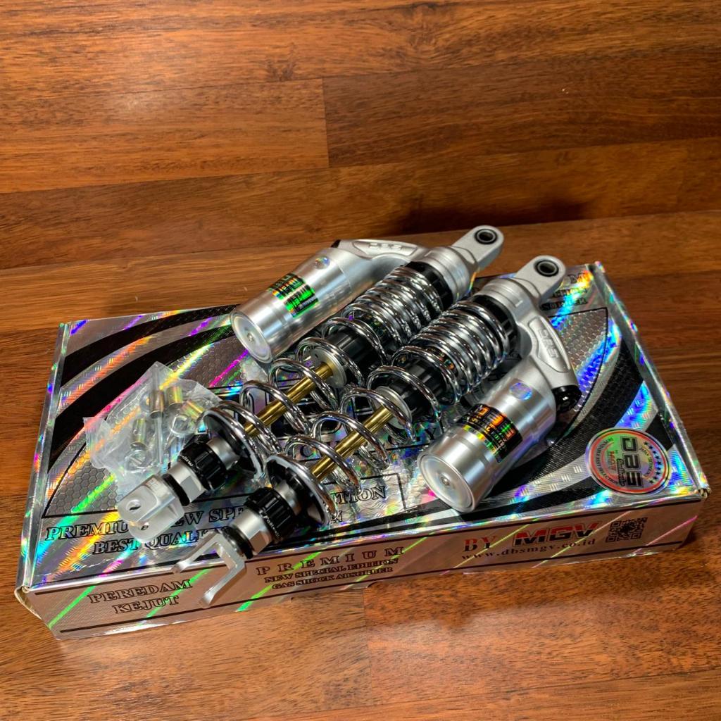 SHOCK BELAKANG DBS 728 VON SERIES / PCX160 / 365MM  SILVER/CHROME TABUNG ATAS - ORIGINAL DBS