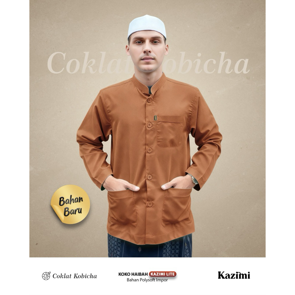 Baju Koko Haibah Kazimi Lite Coklat Kobicha