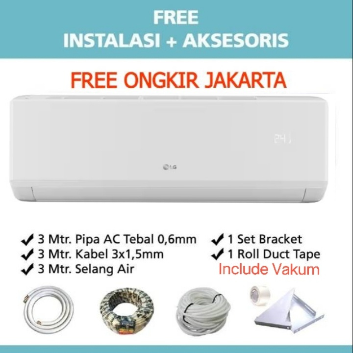 LG AC 1/2 PK K05NSA New Terminator R32 Pendingin Cepat Hemat Energi Freon R32