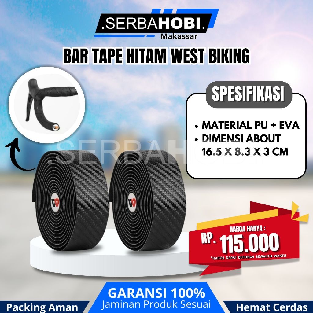 Bar tape hitam west biking/ Aksesoris Sepeda Balap/Roadbike
