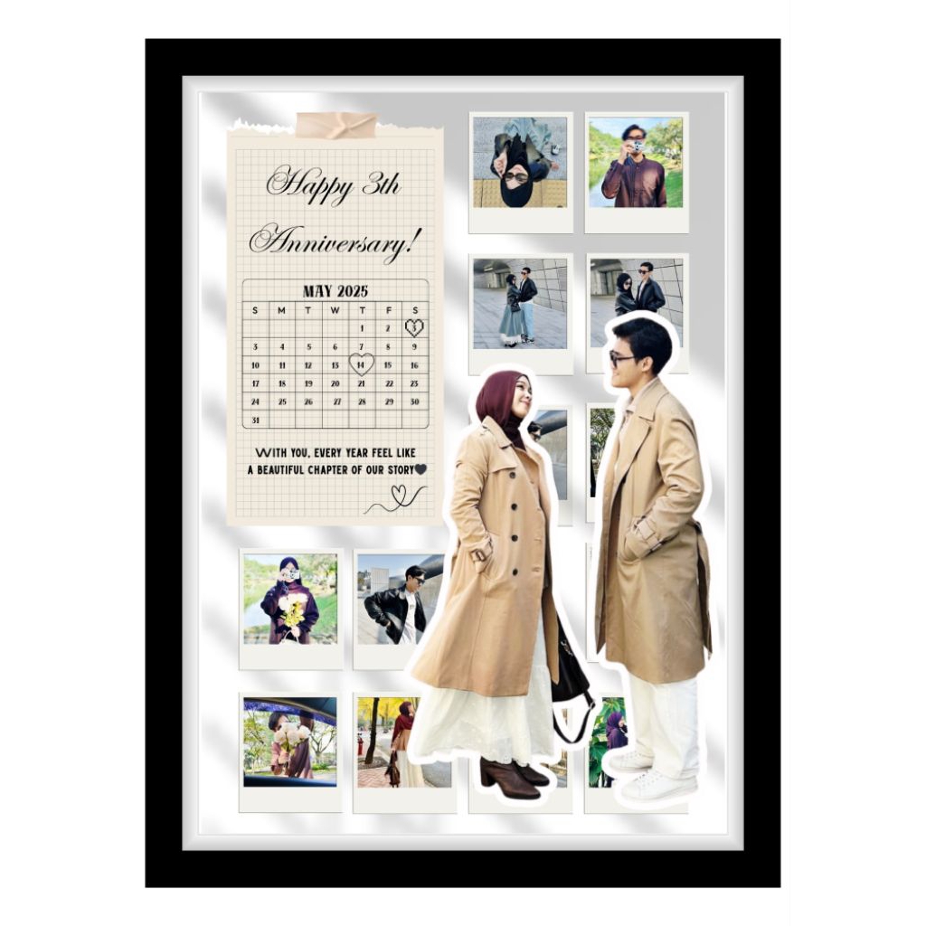 Foto Custom Kenangan Ukuran A4 | Kado Wisuda | Aniversary | Perpisahan Gift | Cetak Foto + Bingkai