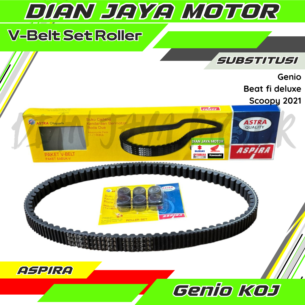 V-Belt Set KOJ Honda Genio Beat Deluxe Komponen CVT Motor Matic Panbel dan Roller
