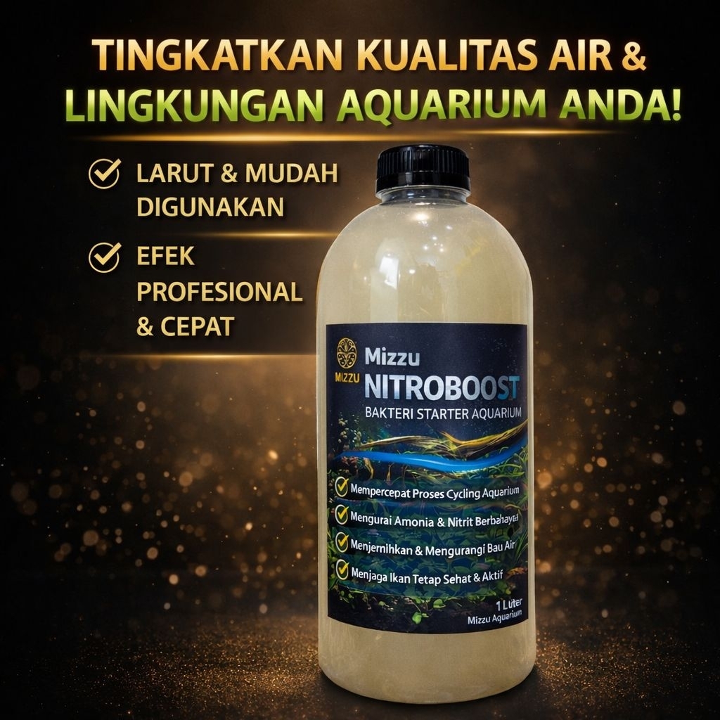 Mizzu NitroBoost 1 Liter Bakteri Aquarium Pengurai Amonia Penjernih Air Ikan