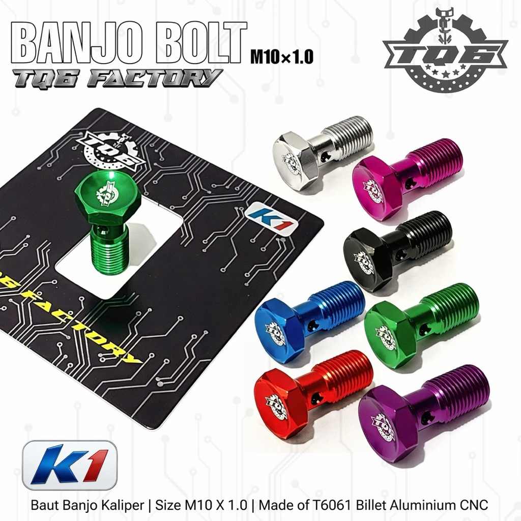 BAUT BANJO SINGLE TITANIUM DRAT HALUS & DRAT KASAR M10 TQ6 FACTORY