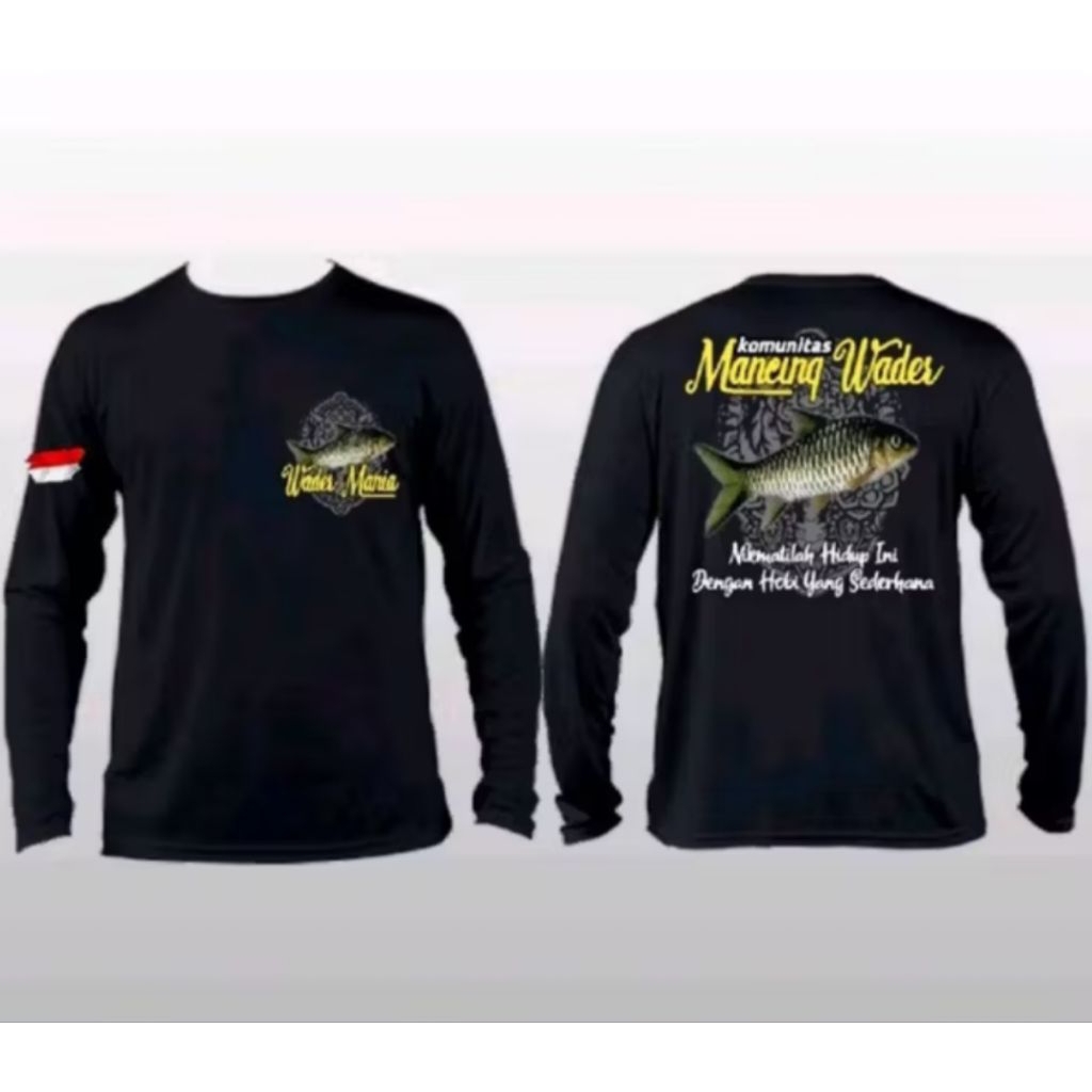 Kaos Komunitas Mancing Wader Nikmatilah Hidup Ini Lengan Panjang Tshirt Distro Unisex