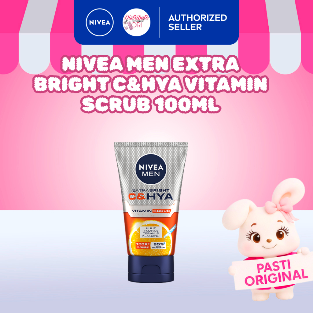 NIVEA MEN Extra Bright C&HYA Vitamin Face Scrub 100ml | BPOM | ORIGINAL