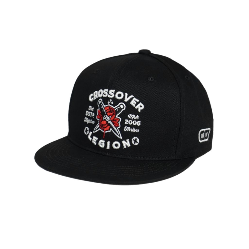 Topi Snapback Crossover Bdg Hitam Rossed All Size