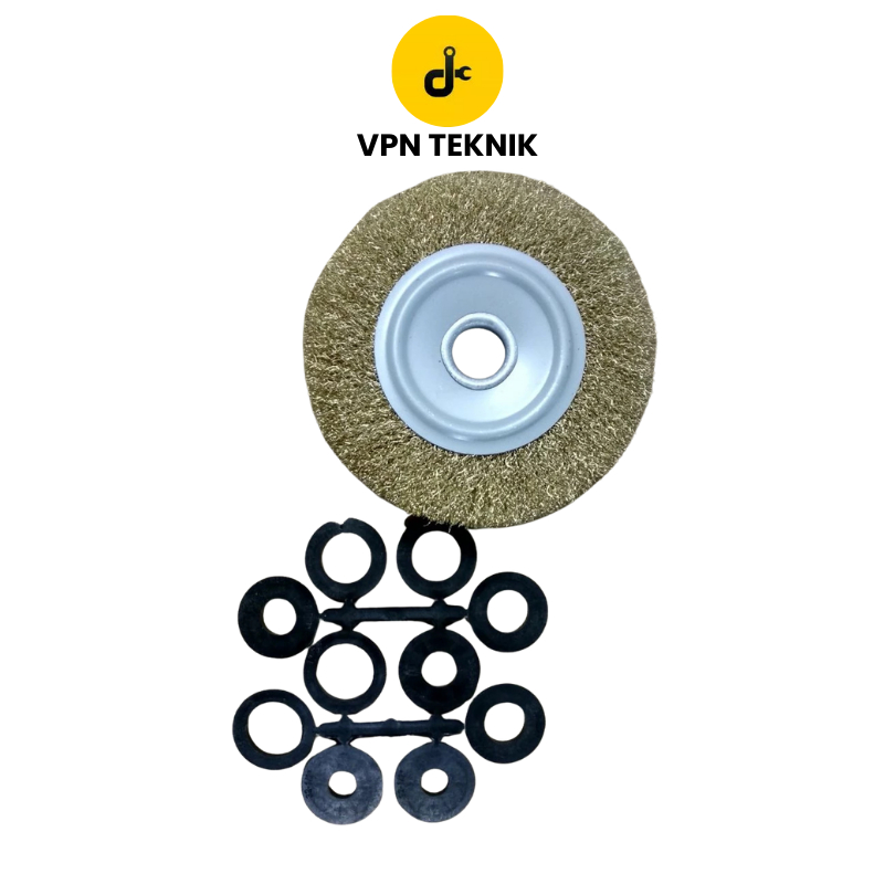 SIKAT KAWAT PIRING GERINDA / WIRE BRUSH KUNINGAN 6"