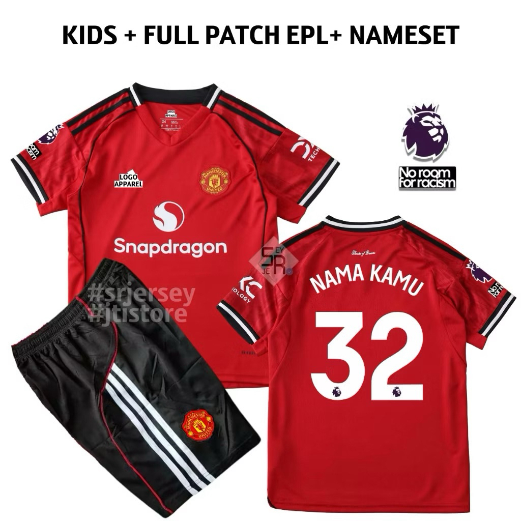 KIDS Jersey Manchester United Home 2025 2026 - Jersey Anak Man United Terbaru Grade Original