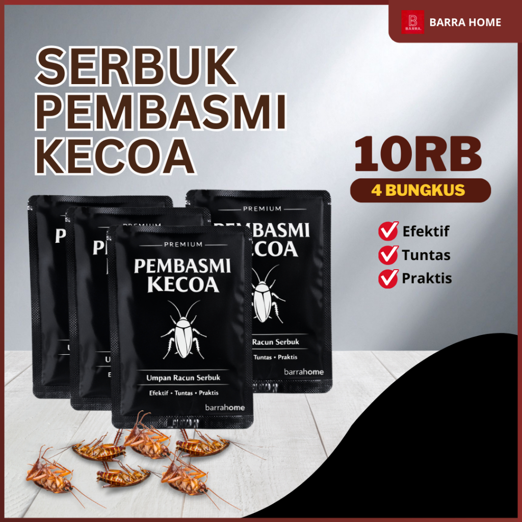 Pembasmi Kecoa Ampuh serbuk beli 1 dapat 4 Bungkus Racun Kecoa Ampuh