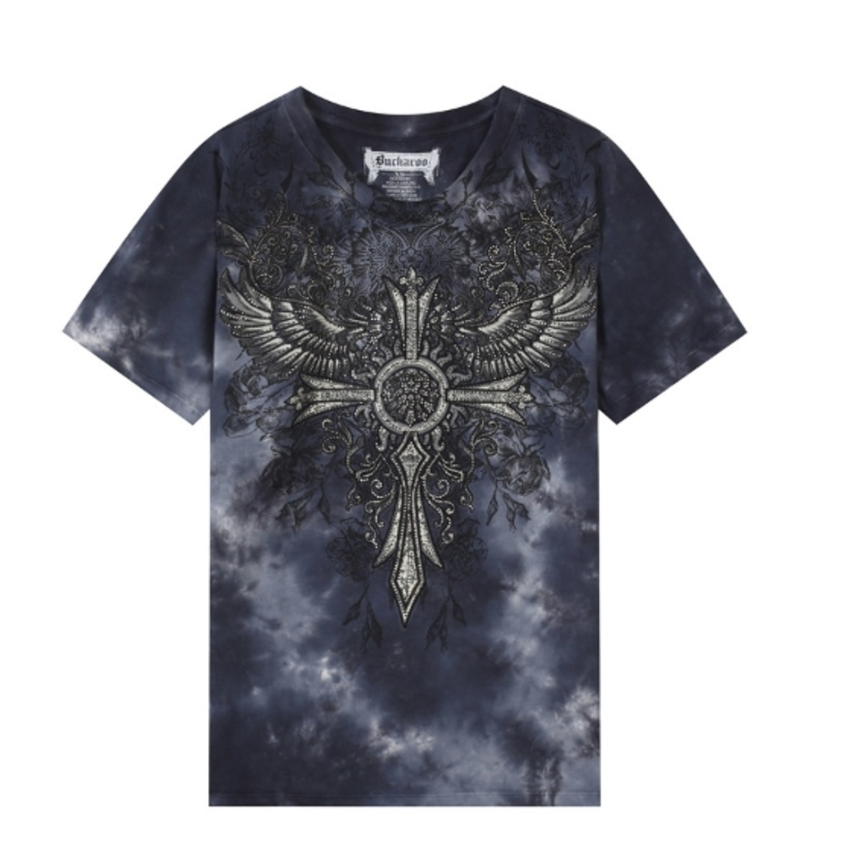 Buckaroo BC Cross Wings Embroidered Artwork Short Sleeve T-Shirt