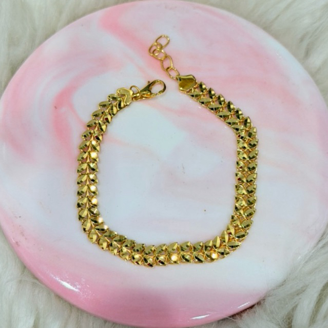 gelang daun polos terbaru simple elegant emas asli kadar 700