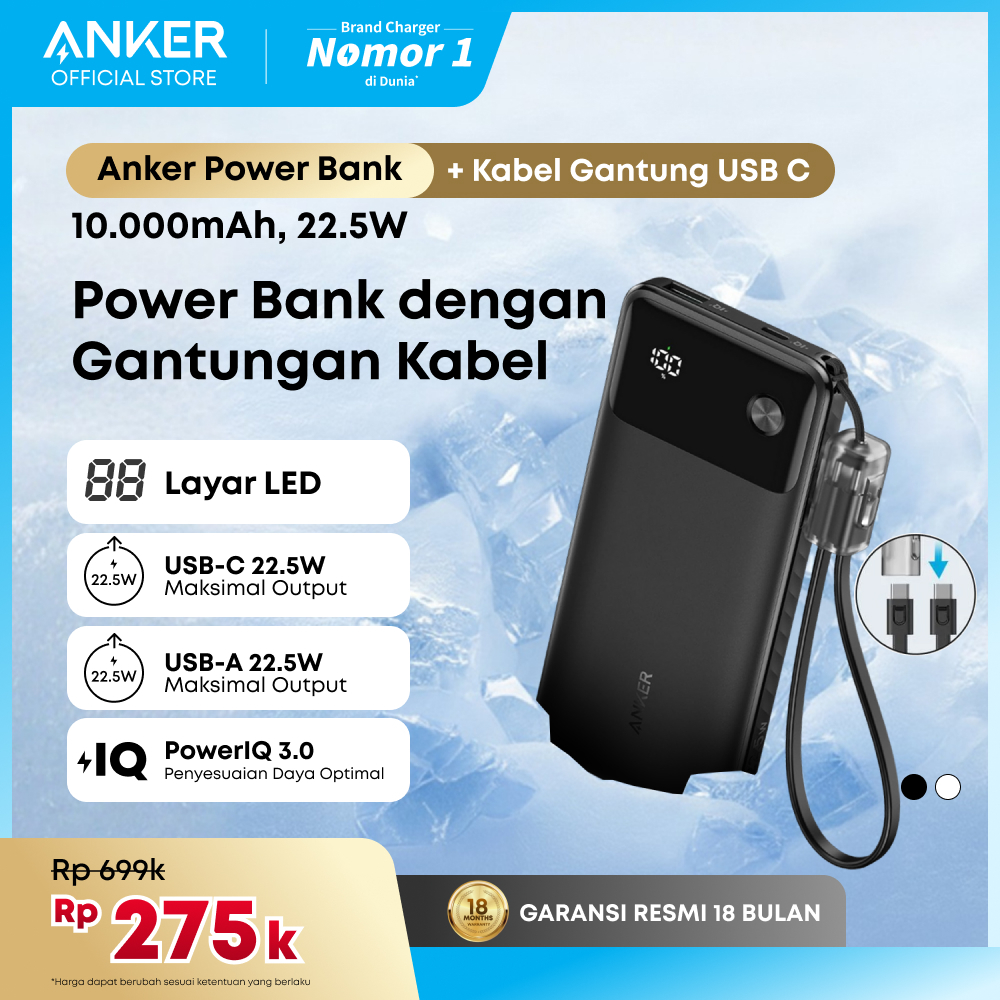 Anker Power Bank 10000mAh 22.5W / 20000 mAh 30W - A1388  / A1384