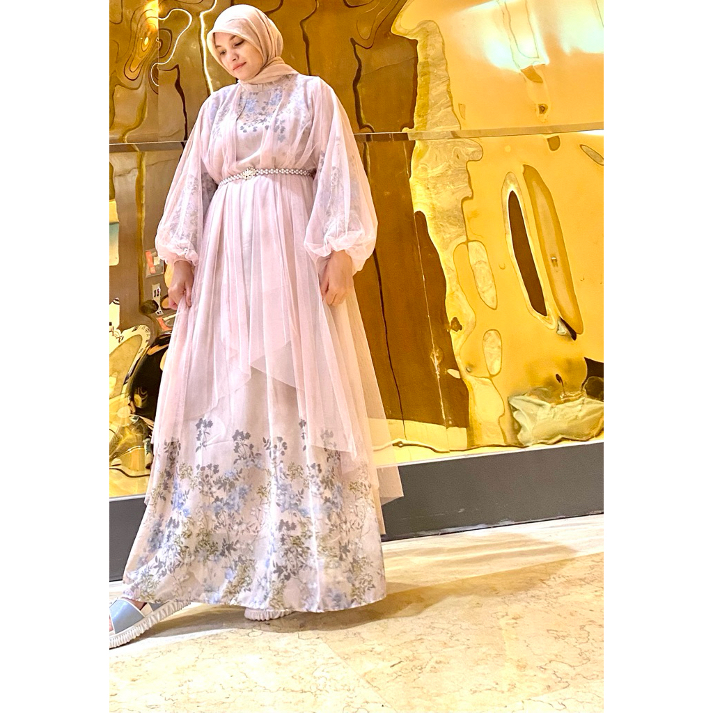 Gamis Wanita Terbaru Premium + Outer Tile / Dress Outer Lepas Pasang