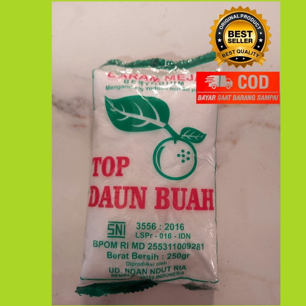 5 Bungkus Garam Dapur Beryodium Cap Daun Buah / 2 Jeruk