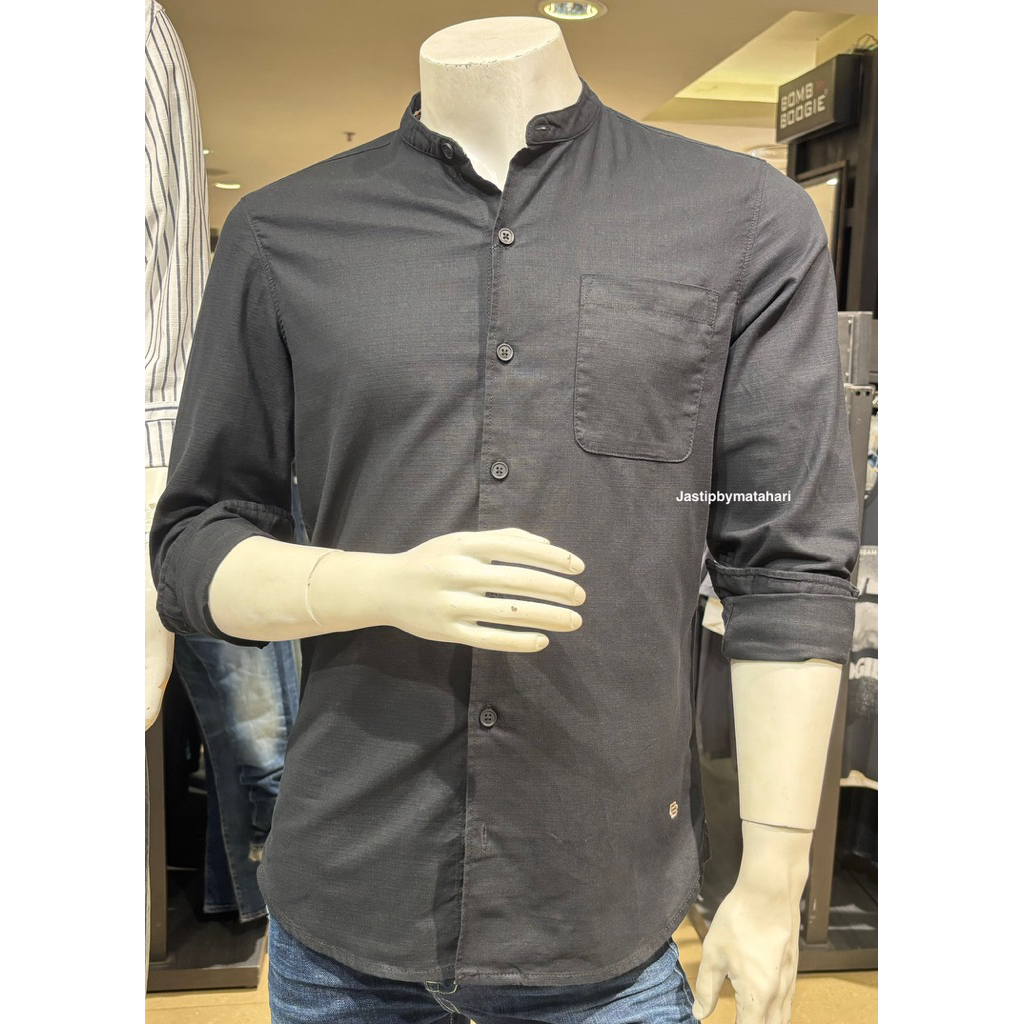 BOMBBOOGIE KEMEJA PRIA KERAH SANGHAI LENGAN PANJANG BAHAN KATUN 100% ORIGINAL BY MATAHARI (S-XL)
