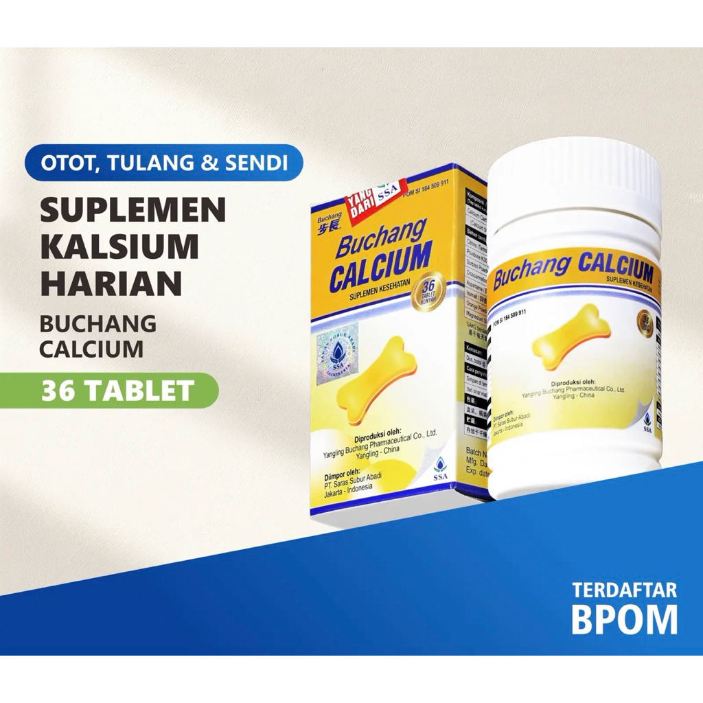 Buchang Calcium Suplemen Tulang 500 mg Anak Dewasa Lansia Mengurangi Pengeroposan Tulang (Osteoporos