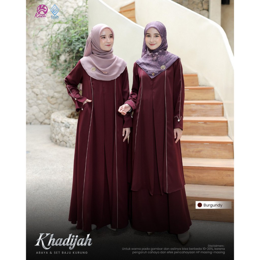 Gamis Abaya Khadijah Dress Baju Kurung Original Kaen Boutique Emka Hijab SET ROK KURUNG