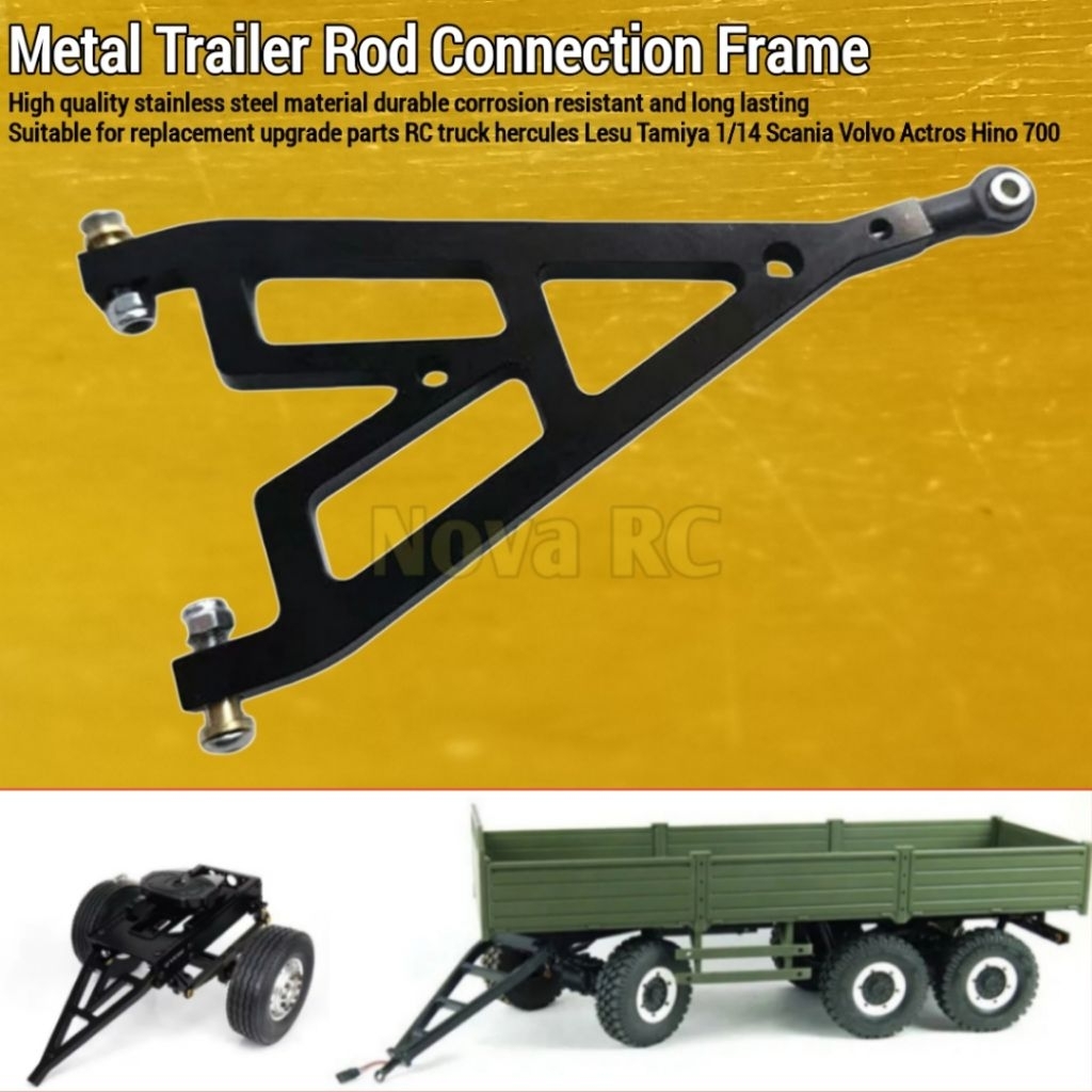 Metal steel trailer rod tarikan truk gandeng untuk RC Truck 1/14 Tamiya Hercules Lesu SCANIA VOLVO A