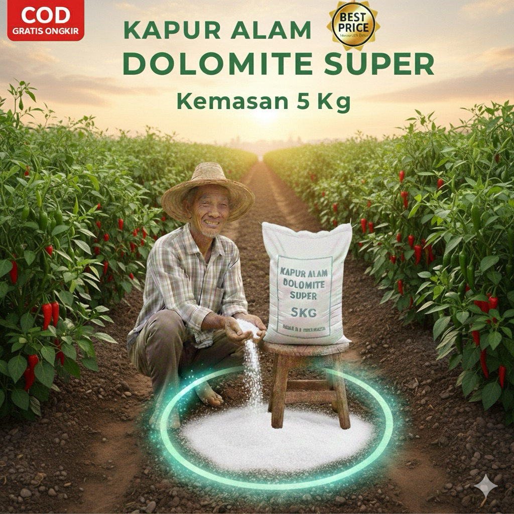 Kapur Alam Dolomite Kemasan 5 Kg. Kapur Dolomite 5 Kg