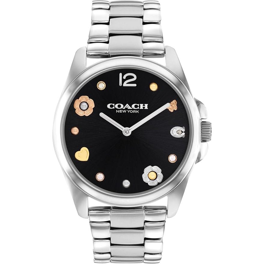 Coach Greyson Black Dial Silver Case Stainless Steel 14504024