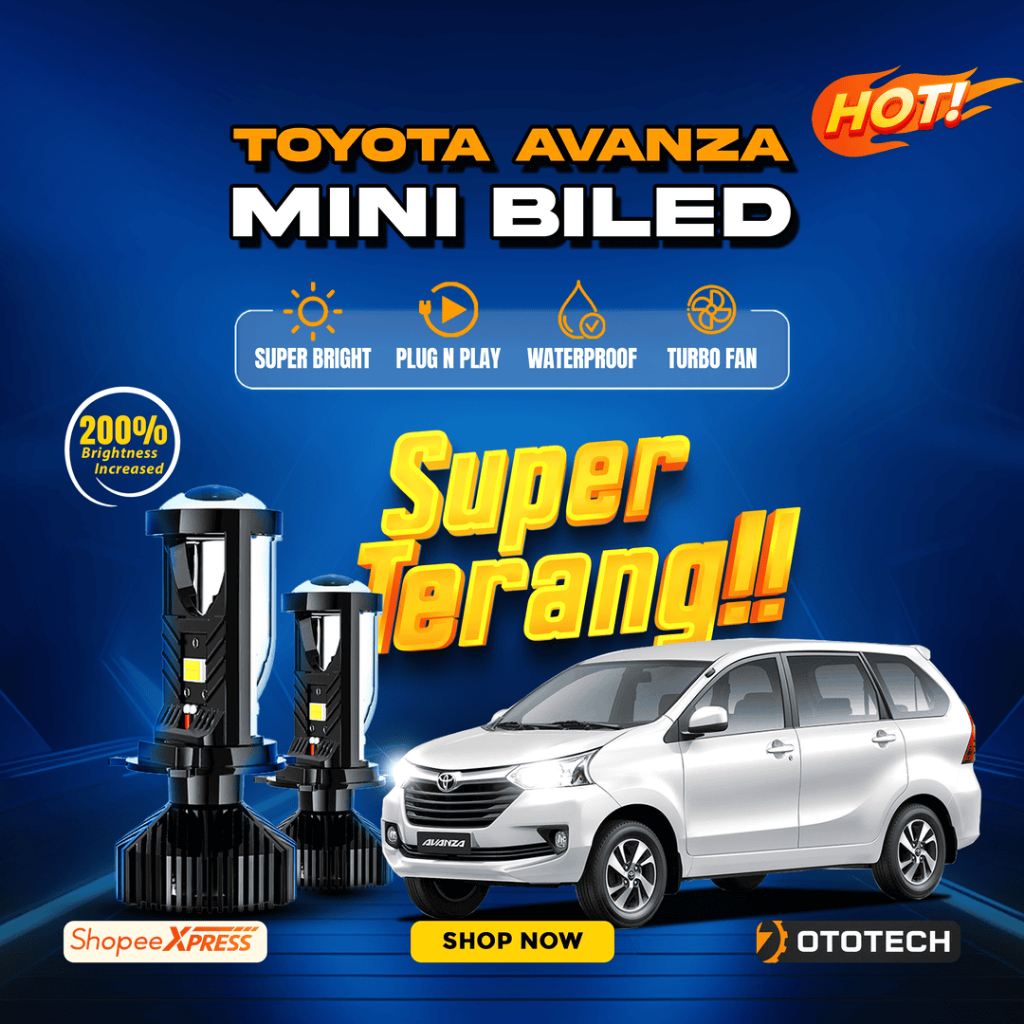 [Ototech] Lampu Toyota Avanza Mini Biled Projie LED Projector Mobil Super Terang