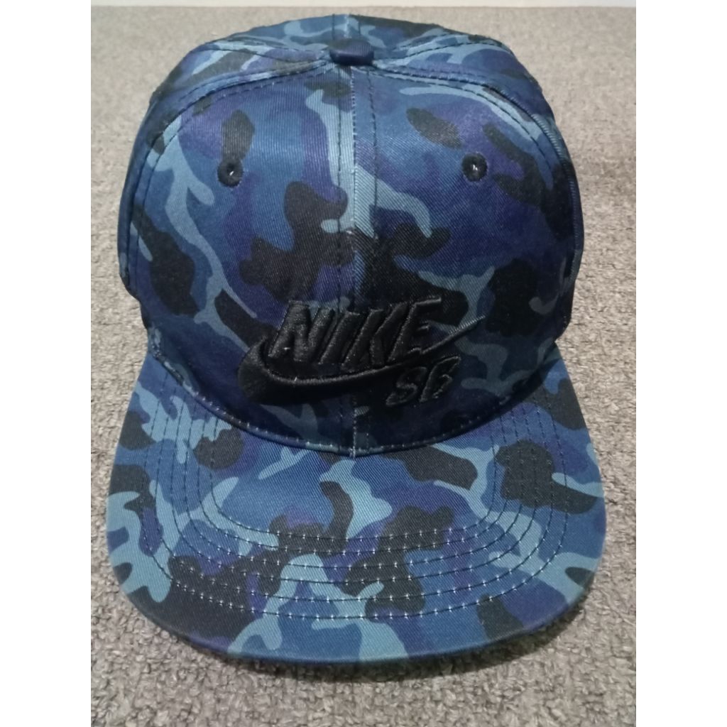 Nike Hat SB Blue Camo Snapback Sport Brand Cap