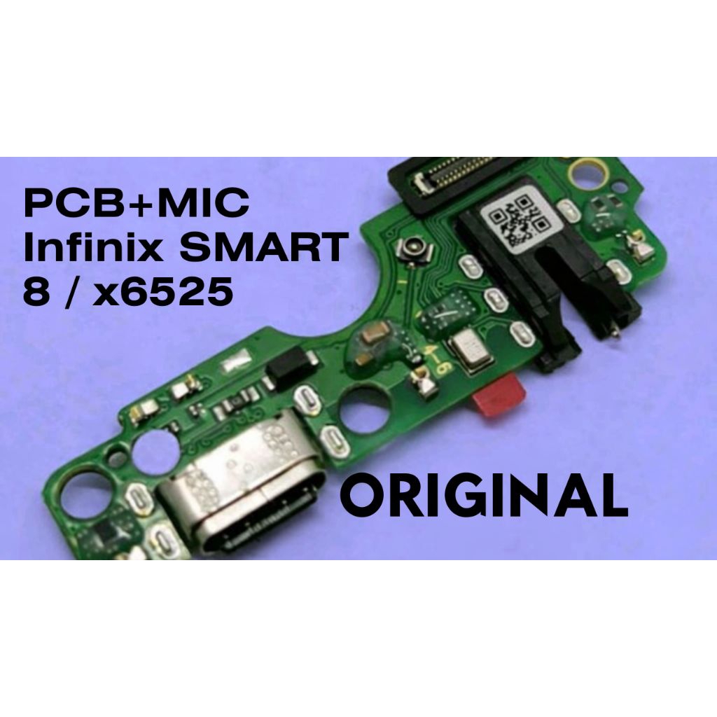 Infinix SMART 8 X6525 ORI konektor charger con tc papan konektor cas PCB board USB casan Infinix SMA