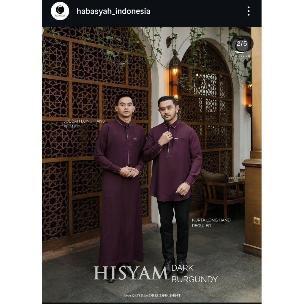 Habasyah Jubah Dewasa Hisyam Slimfit LH Burgundy XL